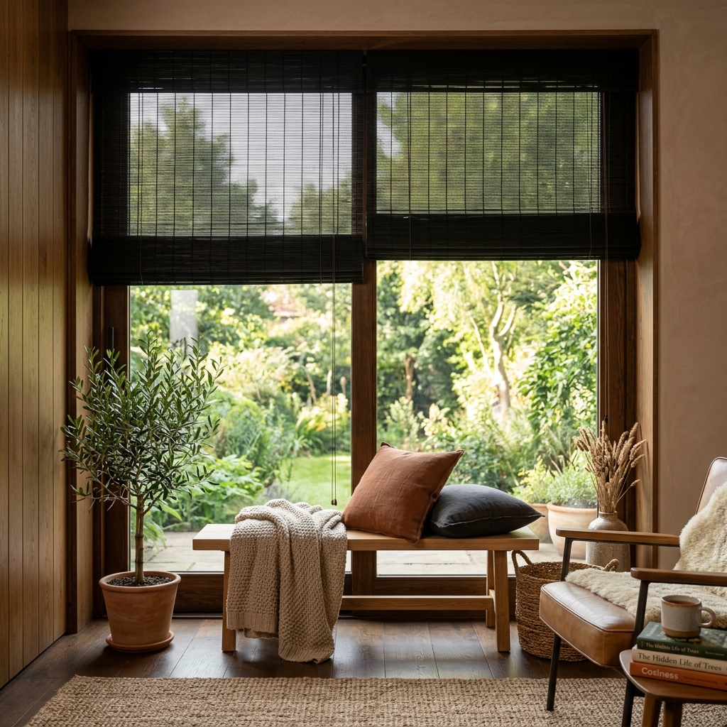 Natural Black Bamboo Blinds